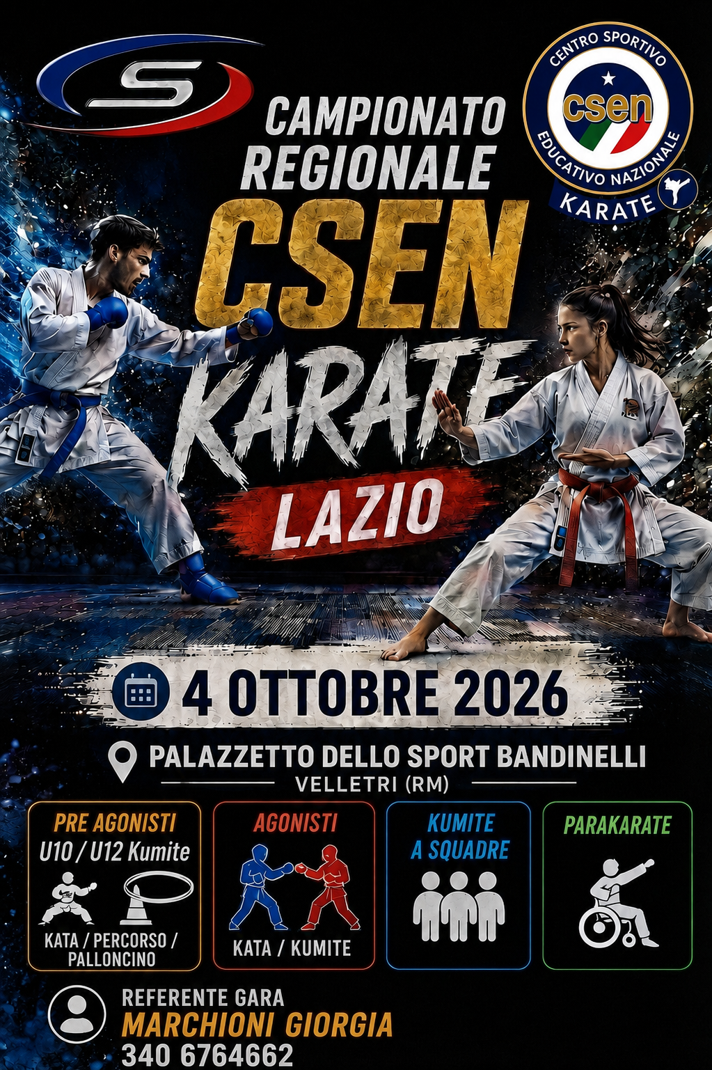 gara karate csen 4 ottobre